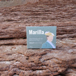 Marilla soap bar packaging on a wooden surface